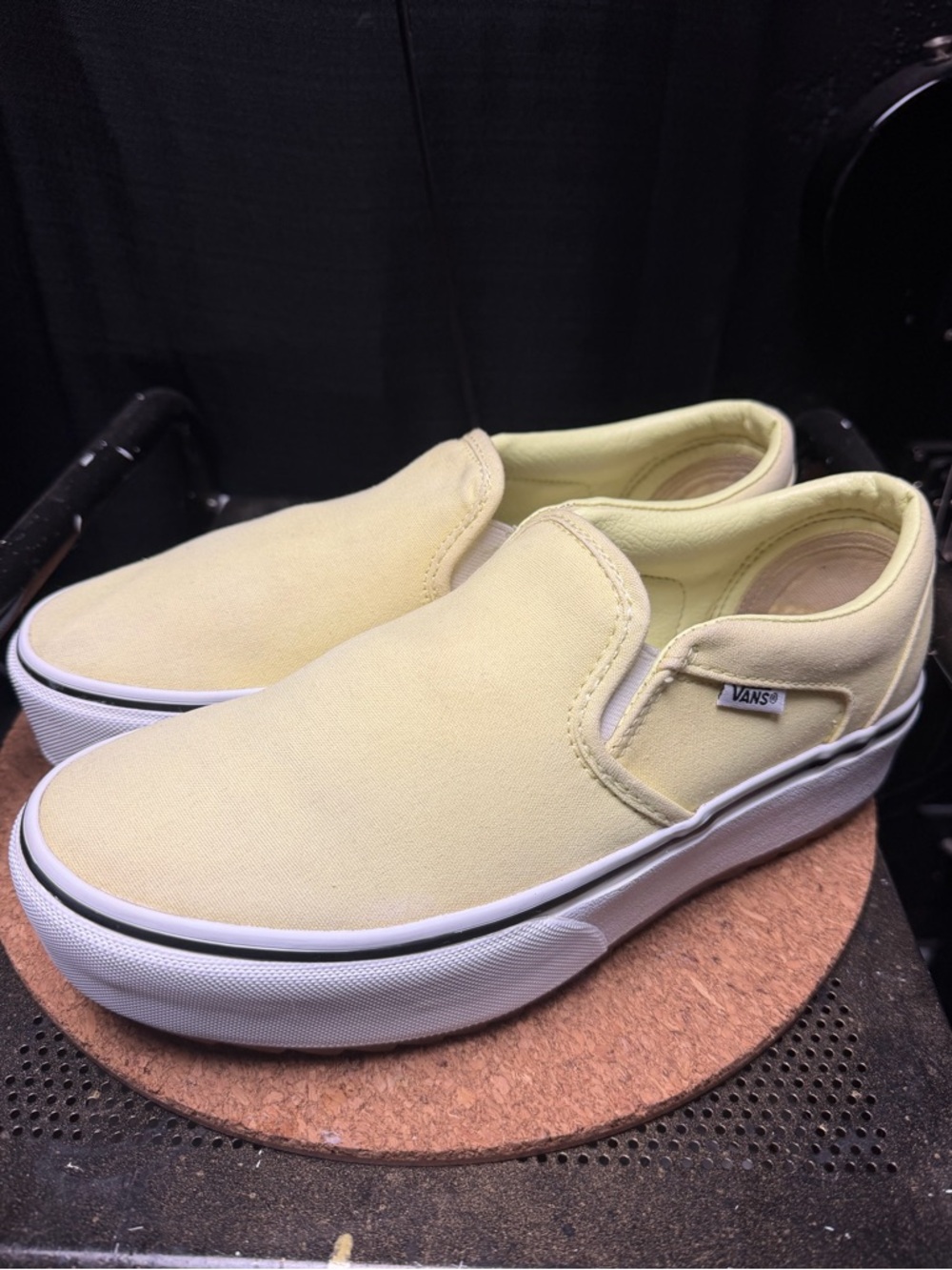 Vans Yellow Slip-On Platform Canvas Shoes